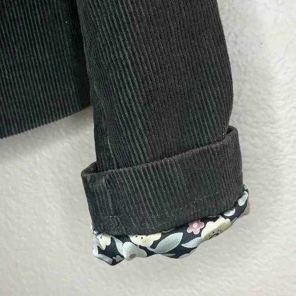 Miss Me Brown Distressed Corduroy Jacket Embroidered Long Sleeve Blazer Grunge S - Picture 11 of 15